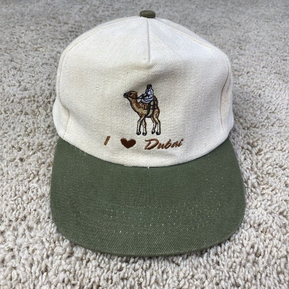I Love Dubai Hat Beige Green Camel Strapback Mac Screen Cap